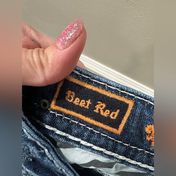 Rock Revival Beet Red Mid-Rise Skinny Stretch Jean - Picture 7 of 16